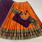 Kanjivaram Maggam Work South Style Half Lehenga