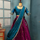 Kanjivaram Maggam Work South Style Half Lehenga