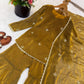 Embroidered Fendi Silk Sharara Set with Dupatta