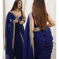 Navy Diamond Organza Saree