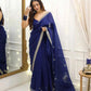 Navy Diamond Organza Saree
