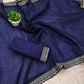 Navy Diamond Organza Saree