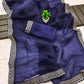 Navy Diamond Organza Saree
