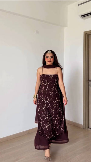 Merlot Vine Sequin Suit Set