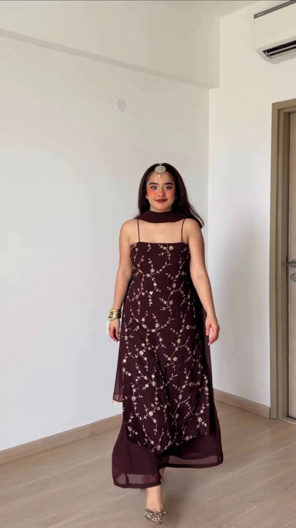 Merlot Vine Sequin Suit Set