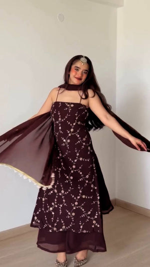 Merlot Vine Sequin Suit Set