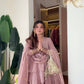 Mauve Tiered Peplum Sharara