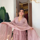 Mauve Tiered Peplum Sharara