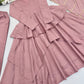Mauve Tiered Peplum Sharara