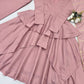 Mauve Tiered Peplum Sharara