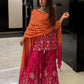 Embroidered Heavy Georgette Sharara Suit Set