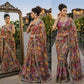 Rust Floral Mirror Saree