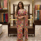 Rust Floral Mirror Saree
