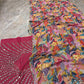 Rust Floral Mirror Saree