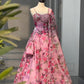 Mauve Floral Organza Corset Lehenga