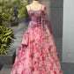 Mauve Floral Organza Corset Lehenga