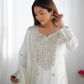 Designer Chinnon Silk Sharara Suit with Embroidery and Dupatta