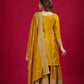 Designer Chinnon Silk Sharara Suit with Embroidery and Dupatta