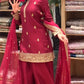 Elegant Festive Embroidered Crepe Silk Sharara Set for Wedding and Celebration Wear