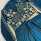 Teal Bead Embroidered Dhoti Set