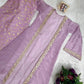 Elegant Organza Silk Embroidered Kurti Palazzo Set with Long Koti for Festive and Wedding Wear