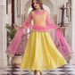 Yellow Pearl Lace Anarkali Gown