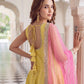 Yellow Pearl Lace Anarkali Gown