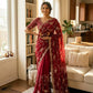 Sequence Embroidered Chiffon Saree with Blouse
