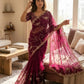 Sequence Embroidered Chiffon Saree with Blouse