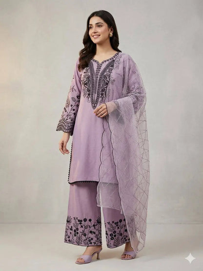 Mal Cotton Embroidery Suit Set, 4 Colours