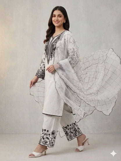 Mal Cotton Embroidery Suit Set, 4 Colours