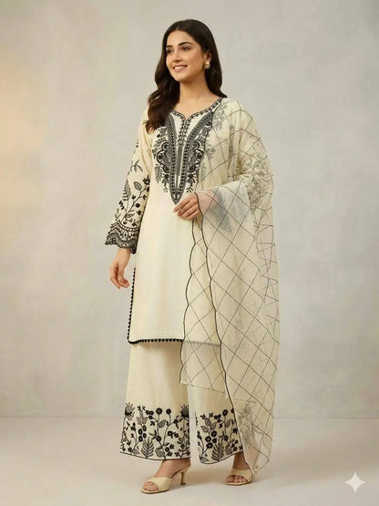 Mal Cotton Embroidery Suit Set, 4 Colours