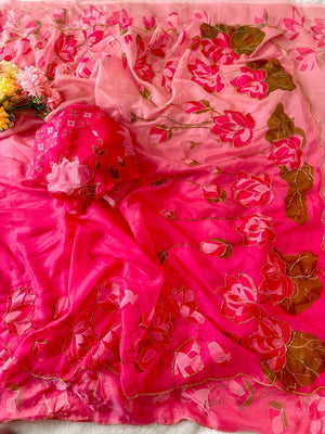 Lotus Khatli Print Saree