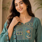 Two-Tone Silk Embroidered Anarkali Suit