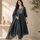 Two-Tone Silk Embroidered Anarkali Suit