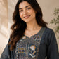 Two-Tone Silk Embroidered Anarkali Suit