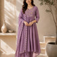 Two-Tone Silk Embroidered Anarkali Suit