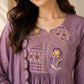 Two-Tone Silk Embroidered Anarkali Suit