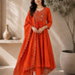 Two-Tone Silk Embroidered Anarkali Suit
