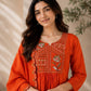 Two-Tone Silk Embroidered Anarkali Suit