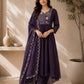 Two-Tone Silk Embroidered Anarkali Suit