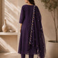 Two-Tone Silk Embroidered Anarkali Suit