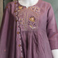 Two-Tone Silk Embroidered Anarkali Suit