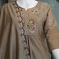 Two-Tone Silk Embroidered Anarkali Suit