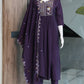 Two-Tone Silk Embroidered Anarkali Suit