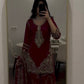 Maroon Sequin Embroidered Suit