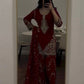 Maroon Sequin Embroidered Suit