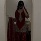 Maroon Sequin Embroidered Suit