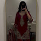 Maroon Sequin Embroidered Suit