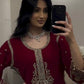 Maroon Sequin Embroidered Suit